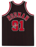 Dennis Rodman Autographed Bulls Pinstripe Authentic Jersey Fanatics