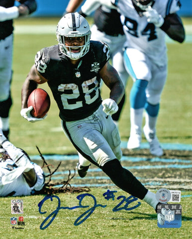 Josh Jacobs Autographed Las Vegas Oakland Raiders 8x10 Beckett Witnessed #5