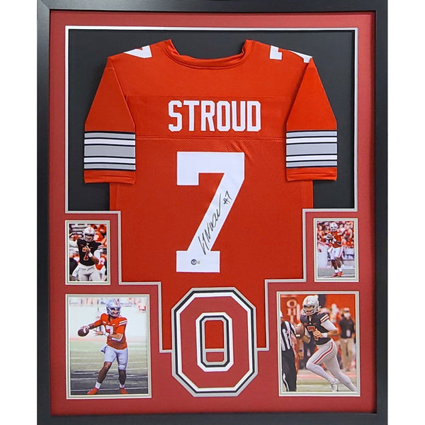 C.J. Stroud Autographed Signed Framed Ohio State CJ Jersey BECKETT