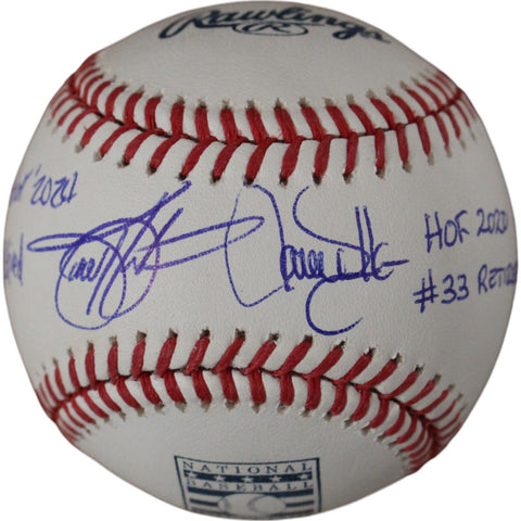 Todd Helton Larry Walker Autographed Colorado Rockies OML Baseball Beckett 47623