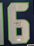 FRAMED SEATTLE SEAHAWKS TYLER LOCKETT AUTOGRAPHED SIGNED JERSEY JSA COA