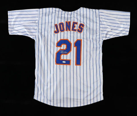 Cleon Jones Signed New York Mets Pinstriped Jersey (JSA COA) 1969 Amazing Mets