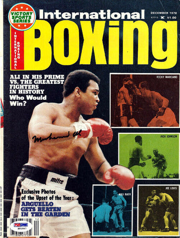 Muhammad Ali Autographed International Boxing Magazine Cover PSA/DNA #S01647