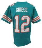 Bob Griese Signed/Inscribed Dolphins Aqua Custom Football Jersey Beckett 159706