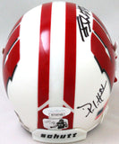 Derek/ TJ/ JJ Watt Signed Wisconsin Badgers White Schutt Mini Helmet- JSA W *Blk