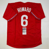 Autographed/Signed Ryan Howard Philadelphia Red Baseball Jersey JSA COA