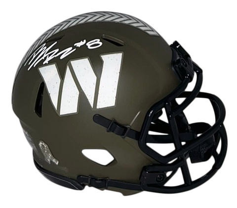 BRIAN ROBINSON JR SIGNED WASHINGTON COMMANDERS SALUTE TO SERVICE MINI HELMET BAS