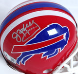 Jim Kelly Autographed Buffalo Bills 87-01 Mini Helmet-Beckett W Hologram *Silver