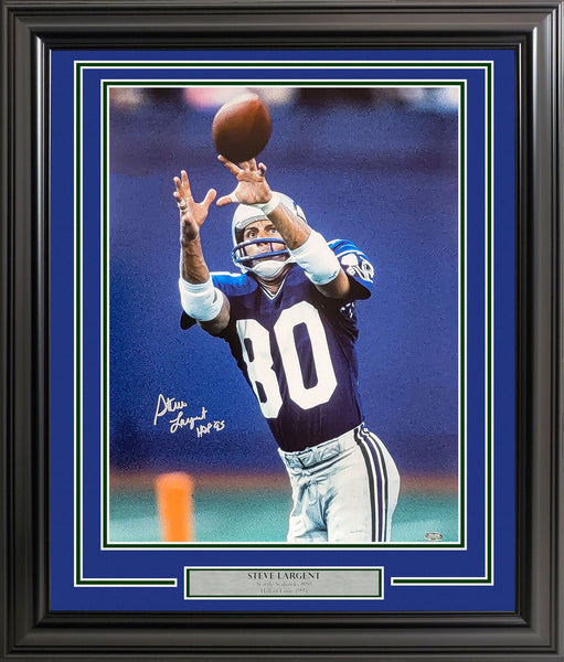 Steve Largent Signed Seattle Seahawks Framed Throwback Blue Custom Jer –  Super Sports Center