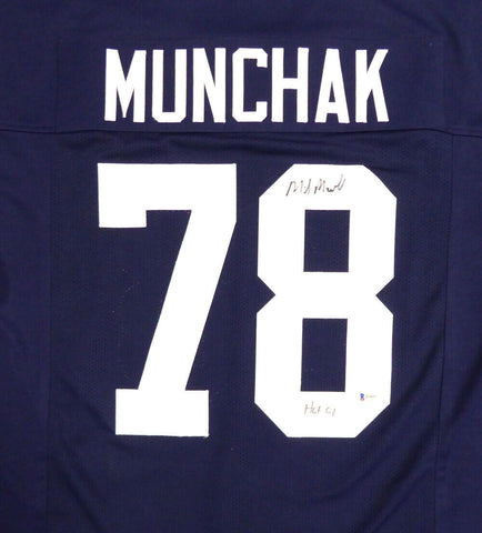 PENN STATE NITTANY LIONS MIKE MUNCHAK AUTOGRAPHED BLUE JERSEY BECKETT BAS 114984