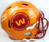 Joe Theismann Signed F/S WFT Flash Speed Helmet w/2Inc-Beckett W Hologram *White