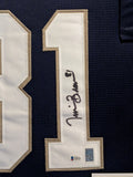 FRAMED NOTRE DAME FIGHTING IRISH TIM BROWN AUTOGRAPHED JERSEY BECKETT COA