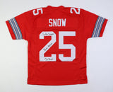 Carlos Snow Signed Ohio State Buckeye Jersey Ins F**k Michigan & Go Bucks! (JSA)