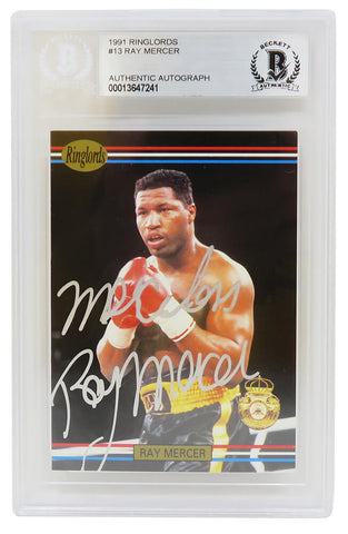 Ray Mercer Autographed 1991 Ringlords Card #13 w/Merciless - (Beckett)