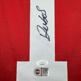 Framed Autographed/Signed Deebo Samuel 35x39 San Francisco Red Jersey JSA COA