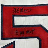 Autographed/Signed Steve Pearce 18 WS MVP Boston White Jersey PSA/DNA COA