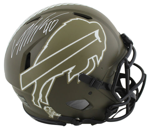 Bills Von Miller Signed Salute To Service Full Size Speed Proline Helmet BAS Wit