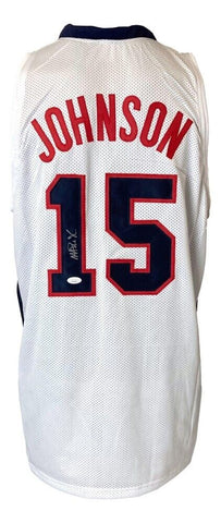 Magic Johnson Signed Team USA Jersey (JSA COA) 5xNBA Champion / 3xNBA MVP