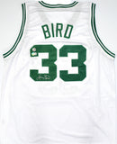 Larry Bird Autographed White Pro Basketball Jersey-Beckett W Hologram *Silver *L