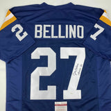 Autographed/Signed JOE BELLINO Heisman 60 Navy Blue College Jersey JSA COA Auto