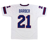 Tiki Barber New York Custom White Jersey with "3x Pro Bowl" Inscription