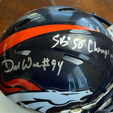 DeMarcus Ware Autographed Signed Broncos Mini Helmet Beckett w/ SB 50 Champs