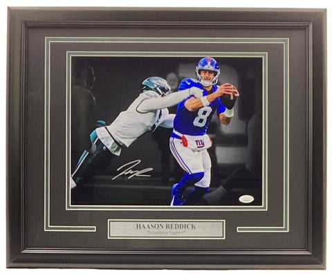 Haason Reddick Signed Framed 11x14 Philadelphia Eagles vs Giants Photo JSA ITP