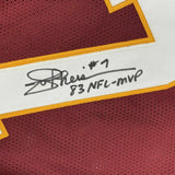 Autographed/Signed JOE THEISMANN 83 MVP Washington Burgundy Jersey JSA COA Auto