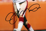 Joe Montana Signed San Francisco 49ers 16x20 Photo - White Jersey Throwing leg