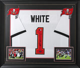 Rachaad White Authentic Signed White Pro Style Framed Jersey BAS Witnessed