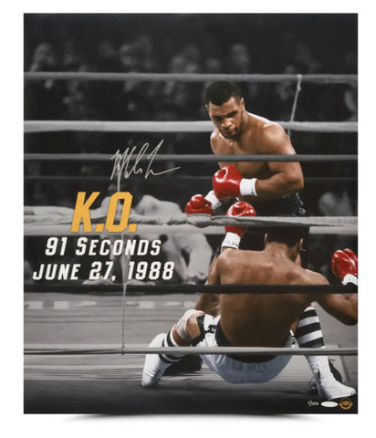 Mike Tyson Autographed "91 SEC KO" 20x24 Photo UDA LE 100