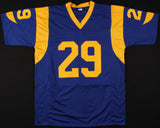 Eric Dickerson Signed Rams Blue Throwback Jersey Inscribed"HOF 99"(Beckett COA)