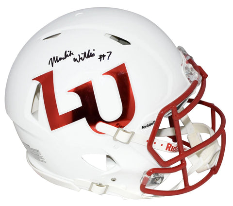 MALIK WILLIS AUTOGRAPHED LIBERTY FLAMES WHITE AUTHENTIC SPEED HELMET BECKETT