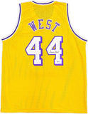 LOS ANGELES LAKERS JERRY WEST AUTOGRAPHED YELLOW JERSEY BECKETT BAS 234693