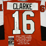 Autographed/Signed BOBBY BOB CLARKE Philadelphia Orange Stat Jersey JSA COA Auto