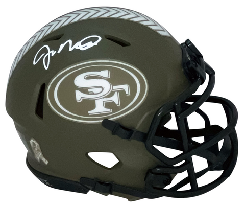 JOE MONTANA SIGNED SAN FRANCISCO 49ERS SALUTE TO SERVICE MINI HELMET FANATICS