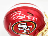 JI'AYIR BROWN AUTOGRAPHED 49ERS FLASH RED SPEED MINI HELMET BECKETT 232604