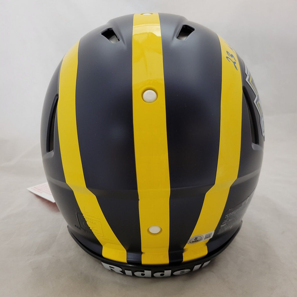 JJ McCARTHY SIGNED MICHIGAN NATIONAL CHAMPS X2 SPEED AUTHENTIC HELMET ...