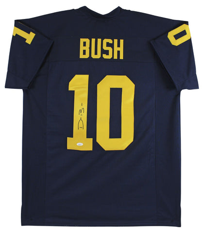 Michigan Devin Bush Authentic Signed Navy Blue Pro Style Jersey Autographed JSA