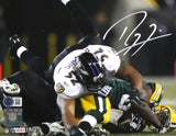 Ray Lewis Signed Ravens 8x10 Tackle Vs Packers Photo - Beckett W Hologram *White