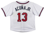 Ronald Acuna Jr. Authentic Signed White Pro Style Jersey BAS Witnessed #WJ88724