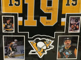 FRAMED BRYAN TROTTIER AUTOGRAPHED SIGNED INSC PITTSBURGH PENGUINS JERSEY JSA COA