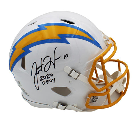 Justin Herbert Signed LA Chargers Speed Authentic Helmet with "2020 OPOY" Insc