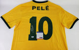 Pele Signed Brazil Soccer Jersey (PSA COA) 3xWorld Cup Champion 1958, 1962, 1970