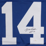 Y. A. Tittle Signed Giants Career Highlight Stat Jersey Inscribed "HOF 71" (JSA)