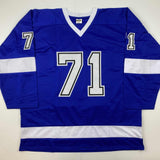 Autographed/Signed Anthony Cirelli Tampa Bay Blue Hockey Jersey JSA COA