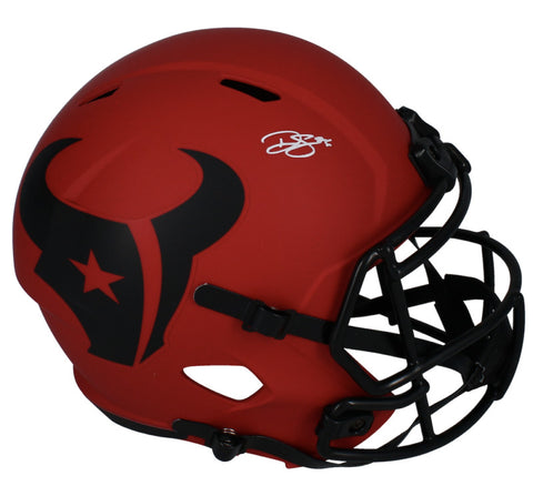 Dalton Schultz Autographed (White) Texans Rave Full Size Speed Helmet Beckett