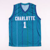 Baron Davis Signed Hornets Jersey (Beckett) Charlotte 1999 Draft Pick #3 Overall