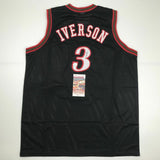 Autographed/Signed ALLEN IVERSON Philadelphia Black Basketball Jersey JSA COA