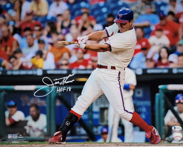 Jim Thome Signed Philadelphia Phillies 16x20 Photo W/ HOF 18 Beckett Witnessed